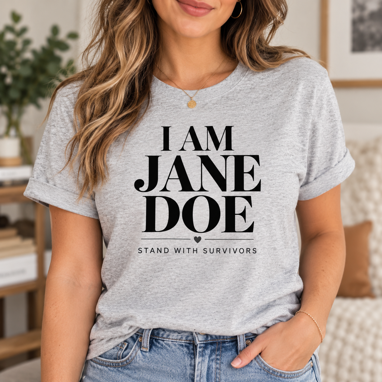 I Am Jane Doe Shirt, Stand With Survivors T-Shirt, Minimal Survivor Support Tee, Jane Doe Solidarity Shirt - Image 4