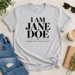 I Am Jane Doe Shirt, Stand With Survivors T-Shirt, Minimal Survivor Support Tee, Jane Doe Solidarity Shirt - Thumbnail Image 6