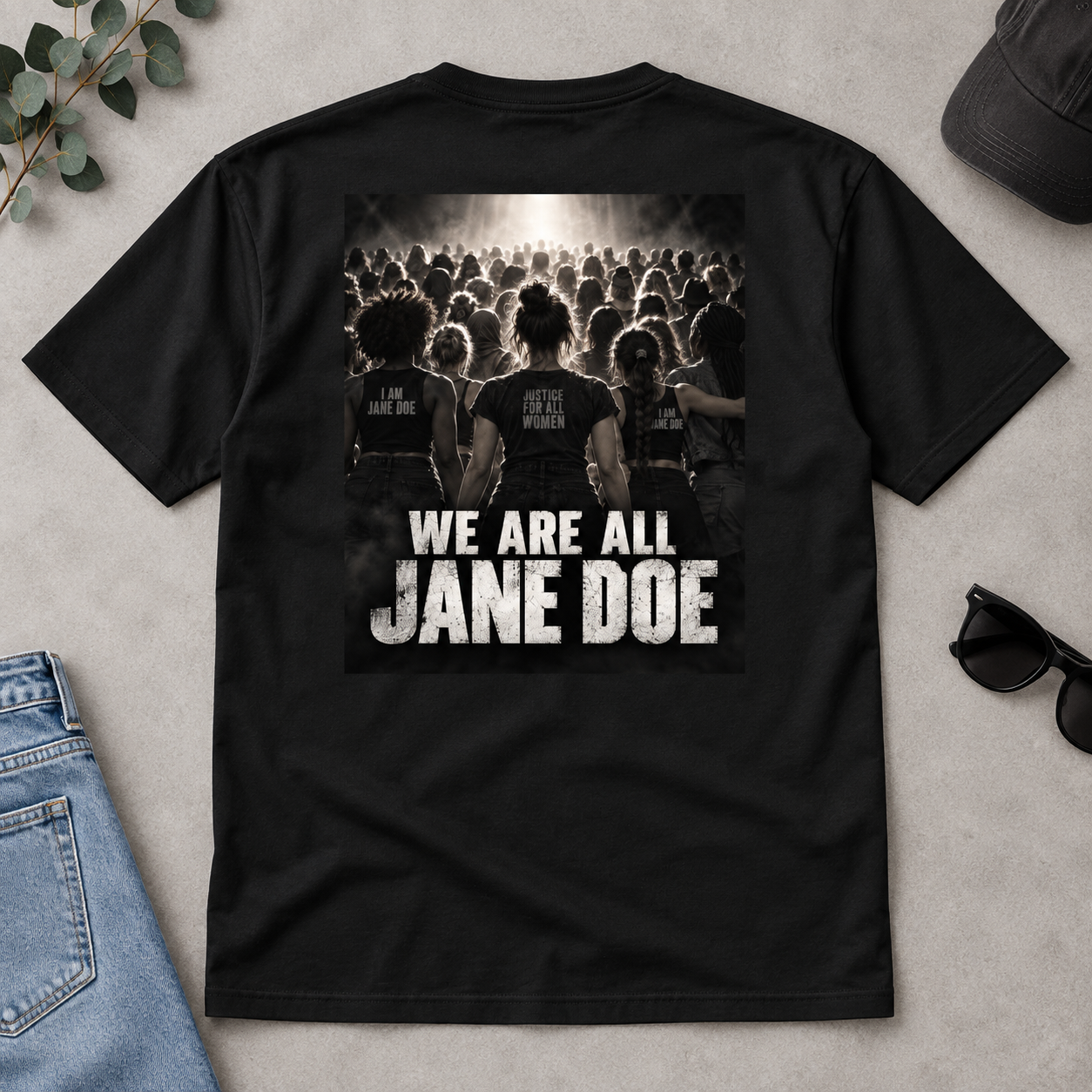 We Are All Jane Doe Back Print T-Shirt, Women Solidarity Shirt, Survivor Support Tee, Stand With Her Graphic Shirt - Image 5