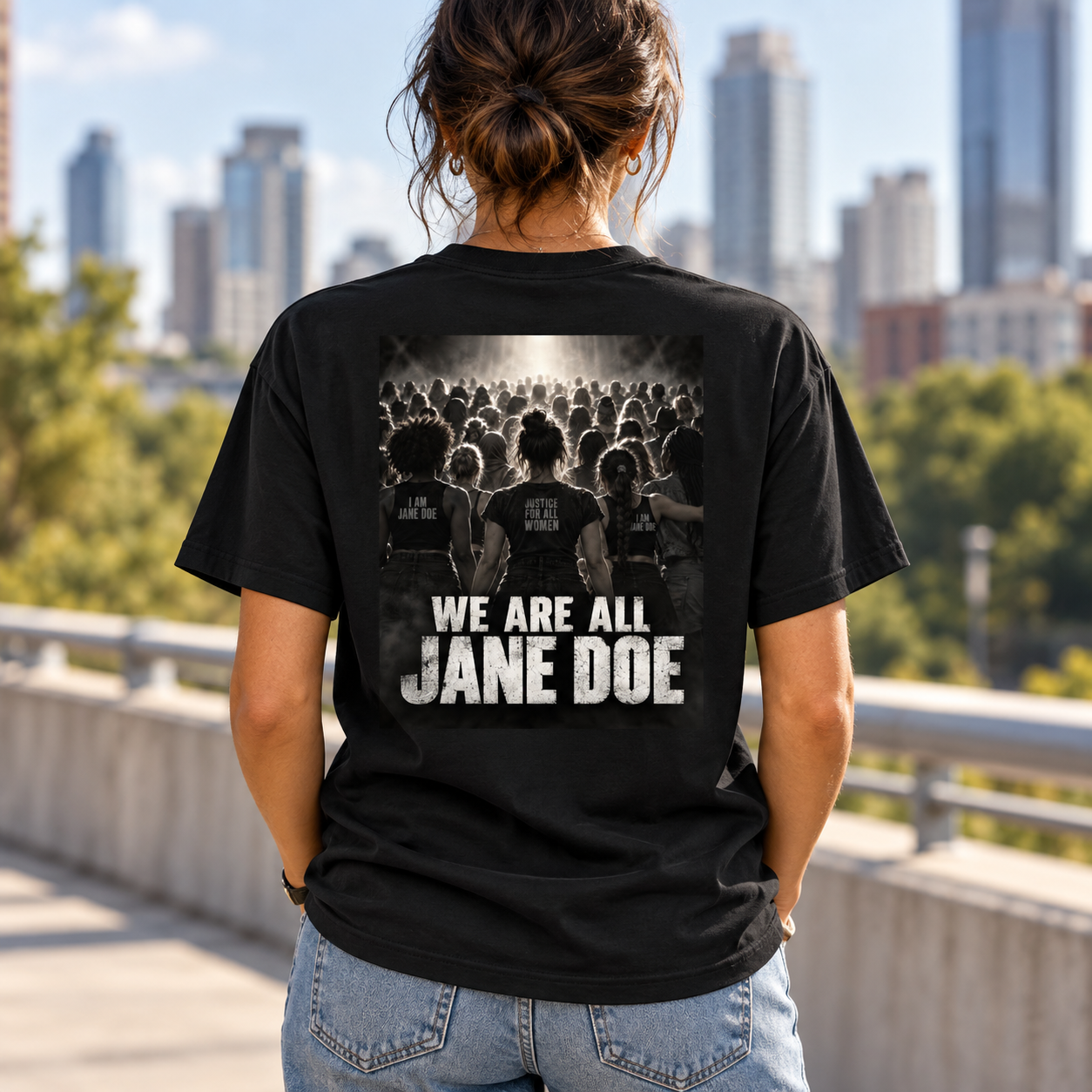 We Are All Jane Doe Back Print T-Shirt, Women Solidarity Shirt, Survivor Support Tee, Stand With Her Graphic Shirt - Image 7