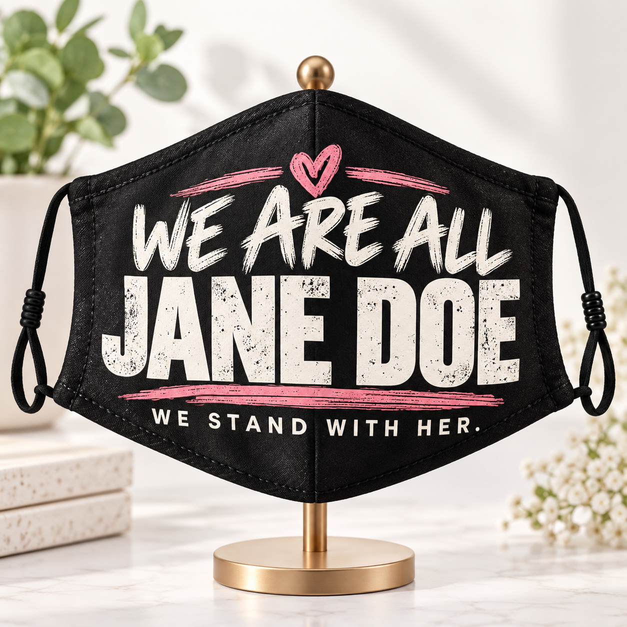 We Are All Jane Doe Face Mask, We Stand With Her Mask, Survivor Support Face Covering, Women Solidarity Mask - Image 4