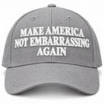 Make America Not Embarrassing Again Hat, Political Statement Embroidered Twill Cap, Anti Trump Humor Baseball Hat - Thumbnail Image 2