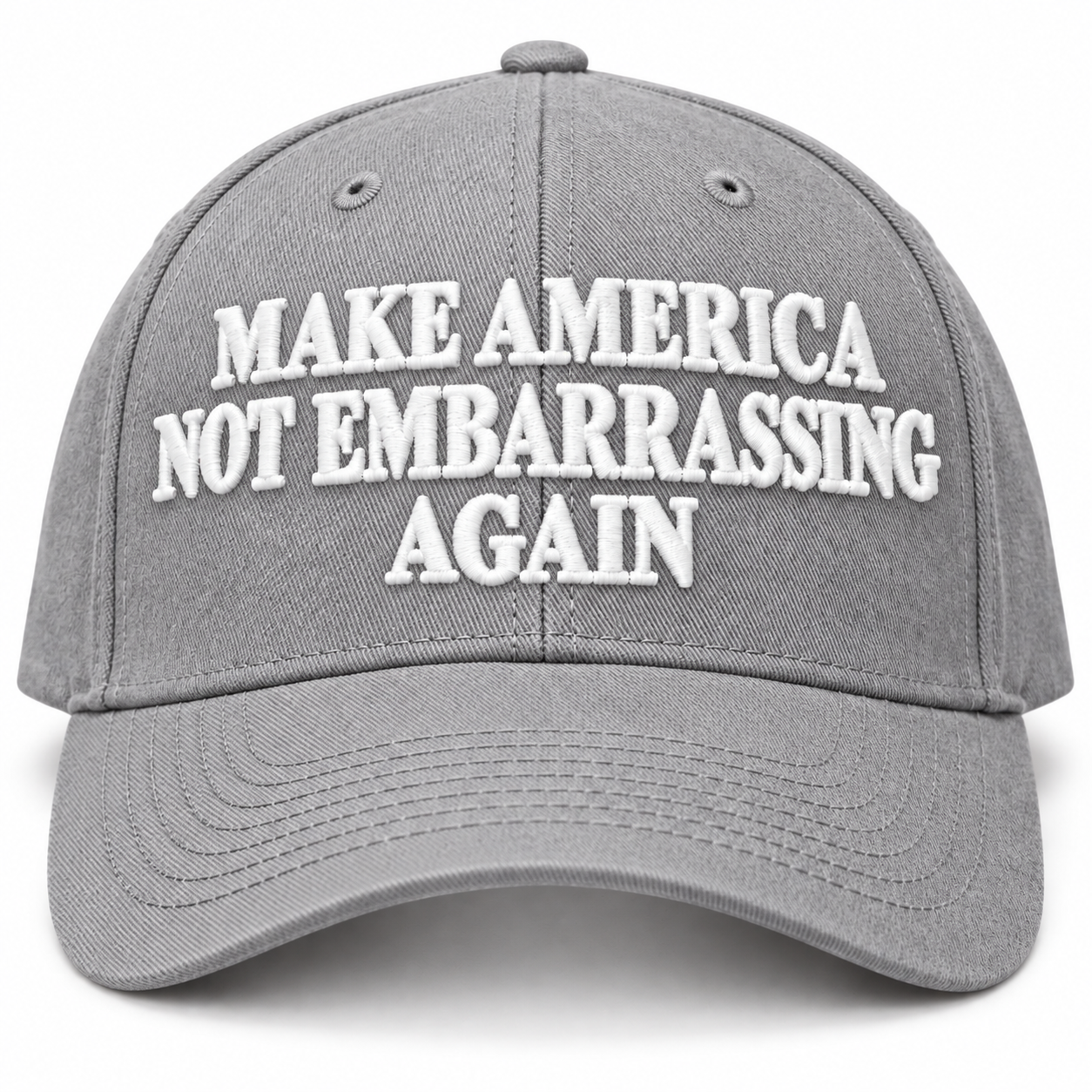 Make America Not Embarrassing Again Hat, Political Statement Embroidered Twill Cap, Anti Trump Humor Baseball Hat - Image 2