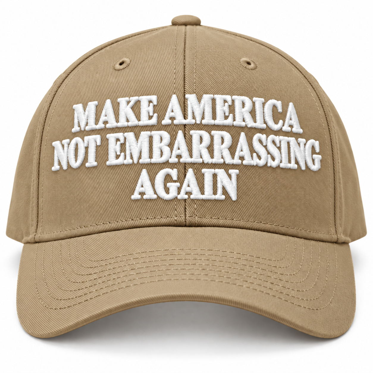 Make America Not Embarrassing Again Hat, Political Statement Embroidered Twill Cap, Anti Trump Humor Baseball Hat - Image 4