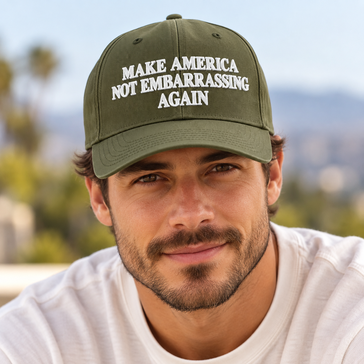 Make America Not Embarrassing Again Hat, Political Statement Embroidered Twill Cap, Anti Trump Humor Baseball Hat - Image 6