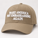 Make America Not Embarrassing Again Hat, Political Statement Embroidered Twill Cap, Anti Trump Humor Baseball Hat - Thumbnail Image 7