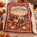 Personalized Family Thanksgiving Blanket – Custom Family Name Fall Throw, Thanksgiving 2026 Keepsake Gift - Thumbnail Image 4