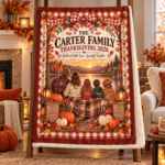 Personalized Family Thanksgiving Blanket – Custom Family Name Fall Throw, Thanksgiving 2026 Keepsake Gift - Thumbnail Image 5