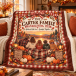Personalized Family Thanksgiving Blanket – Custom Family Name Fall Throw, Thanksgiving 2026 Keepsake Gift - Thumbnail Image 2