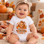 My First Thanksgiving 2026 Baby Onesie - Cute Turkey Baby Girl Bodysuit, First Thanksgiving Outfit, Fall Pumpkin Baby Gift - Thumbnail Image 4