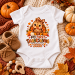 My First Thanksgiving 2026 Baby Onesie - Cute Turkey Baby Girl Bodysuit, First Thanksgiving Outfit, Fall Pumpkin Baby Gift - Thumbnail Image 5