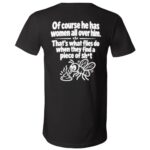 4, Black, V-Neck T-Shirt