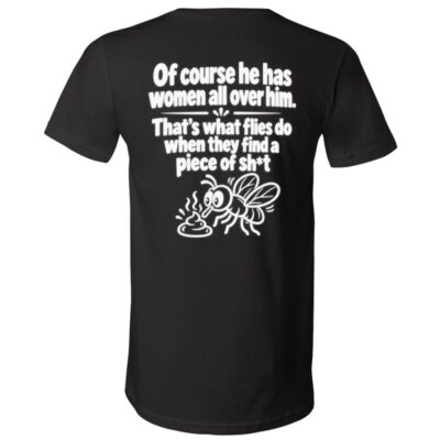 4, Black, V-Neck T-Shirt