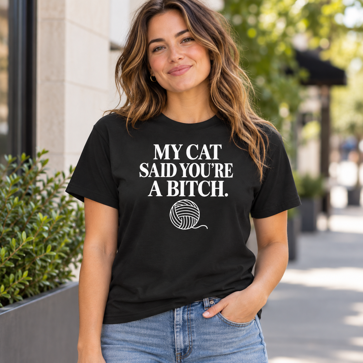 My Cat Said You’re A Bitch Shirt – Funny Cat Lover T-Shirt, Sarcastic Cat Mom Tee, Rude Cat Humor Gift - Image 4