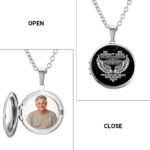 Personalized Photo My Husband My Angel Memorial Locket Necklace, Angel Wings Remembrance Necklace, Loss of Husband Sympathy Gift - Thumbnail Image 1