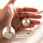 Personalized Photo My Husband My Angel Memorial Locket Necklace, Angel Wings Remembrance Necklace, Loss of Husband Sympathy Gift - Thumbnail Image 7