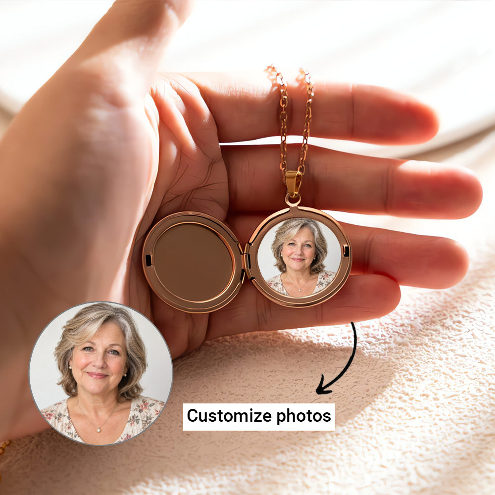 Personalized Wife Locket Necklace – My Dear Wife Angel Wings Custom Photo Necklace, Romantic Gift From Husband to Wife - Image 9