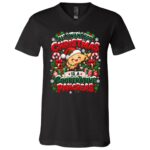 All I Want For Christmas Is A Cooperative Pancreas T-Shirt – Funny Diabetes Christmas Shirt, Pancreas Humor Holiday Tee, Black, V-Neck T-Shirt