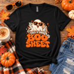 This Is Some Boo Sheet Ghost Shirt, Retro Halloween Checkerboard T-Shirt, Funny Sunglasses Ghost Tee - Thumbnail Image 2