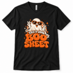 This Is Some Boo Sheet Ghost Shirt, Retro Halloween Checkerboard T-Shirt, Funny Sunglasses Ghost Tee - Thumbnail Image 8