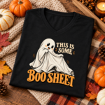 This Is Some Boo Sheet Shirt, Minimal Funny Ghost Halloween Tee, Vintage Retro Serif Spooky Season T-Shirt - Thumbnail Image 3