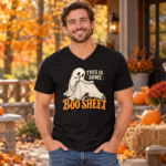 This Is Some Boo Sheet Shirt, Minimal Funny Ghost Halloween Tee, Vintage Retro Serif Spooky Season T-Shirt - Thumbnail Image 4