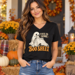 This Is Some Boo Sheet Shirt, Minimal Funny Ghost Halloween Tee, Vintage Retro Serif Spooky Season T-Shirt - Thumbnail Image 5