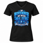 In November We Wear Blue Diabetes Awareness T-Shirt – Blue Ribbon Diabetes Shirt, November Awareness Tee - Thumbnail Image 3