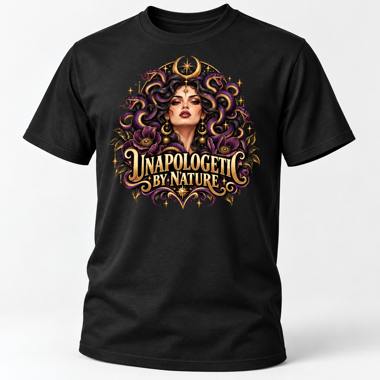 Unapologetic By Nature Medusa Shirt, Dark Feminine Feminist T-Shirt, Snake Goddess Graphic Tee, Women Empowerment Shirt - Image 3