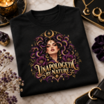 Unapologetic By Nature Medusa Shirt, Dark Feminine Feminist T-Shirt, Snake Goddess Graphic Tee, Women Empowerment Shirt - Thumbnail Image 4
