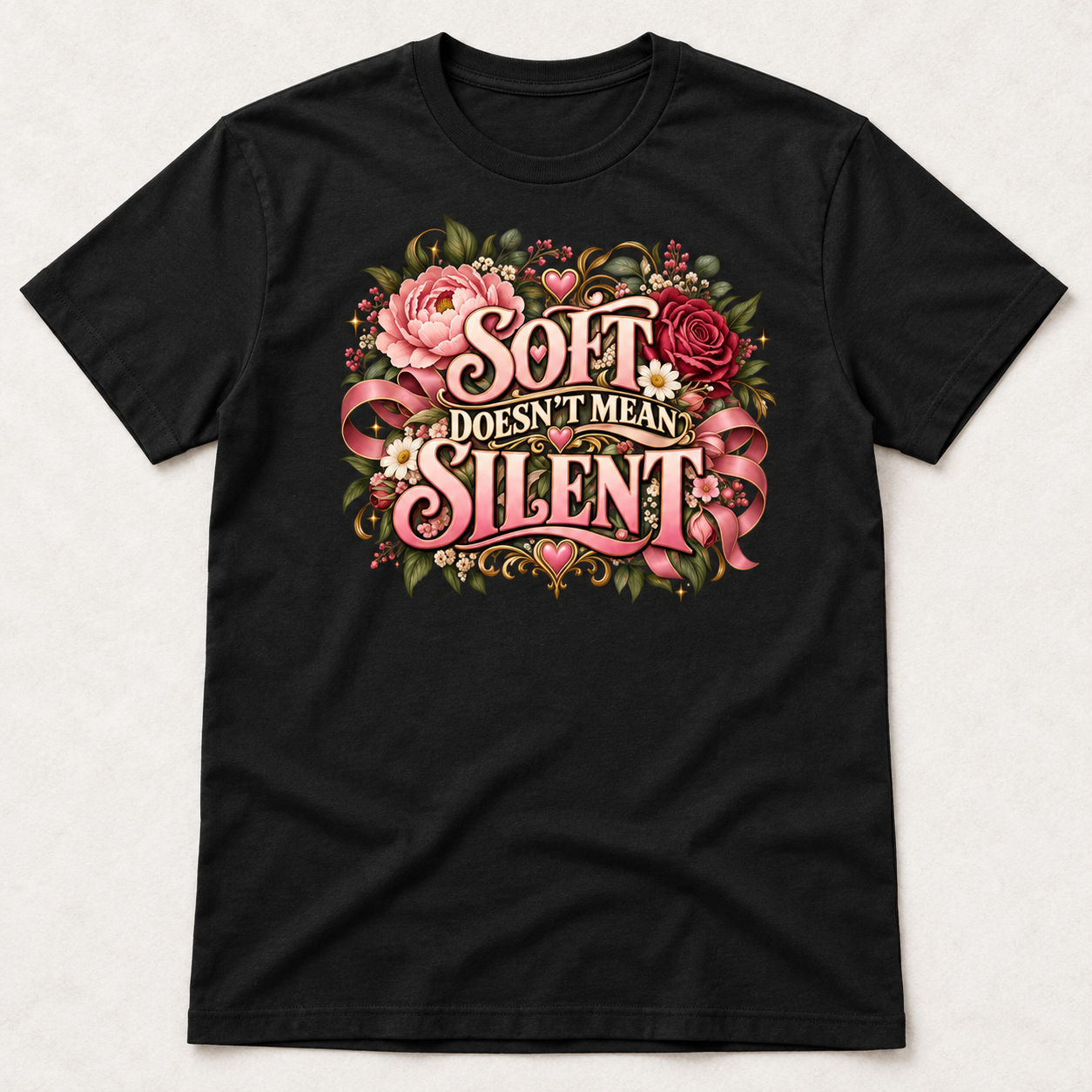 Soft Doesn’t Mean Silent Shirt, Floral Feminist T-Shirt, Women Empowerment Graphic Tee, Feminine Statement Shirt for Women - Image 7