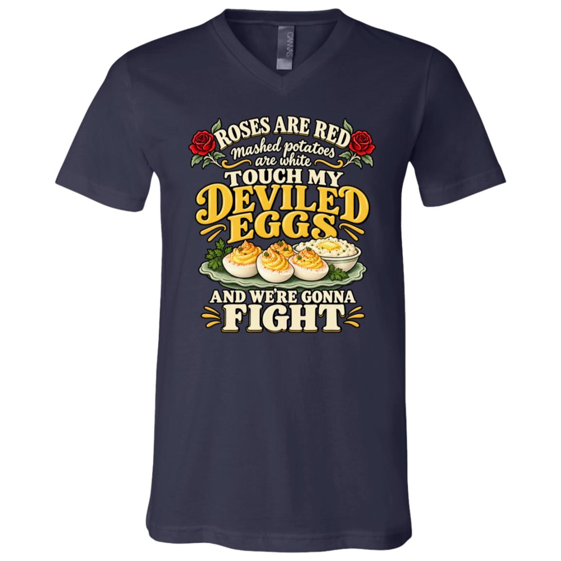 3, Navy, V-Neck T-Shirt