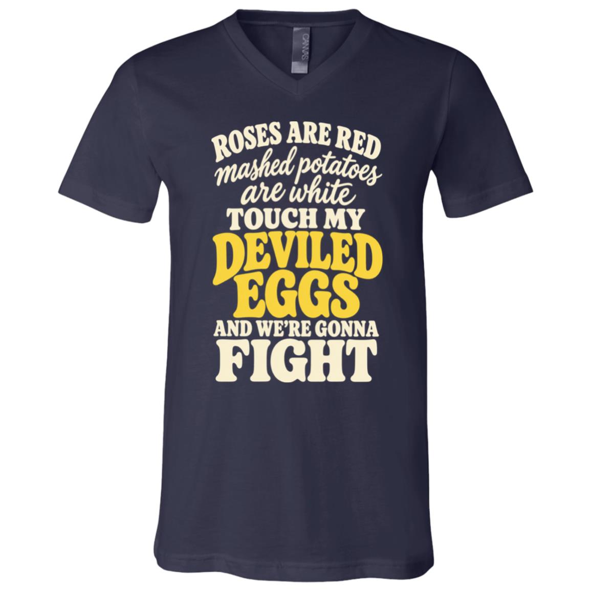 4, Navy, V-Neck T-Shirt
