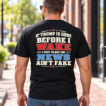 If Trump Is Gone Before I Wake Back Print Shirt – Anti-Trump Political Humor Back Print Tee - V-neck Shirt - Thumbnail Image 6