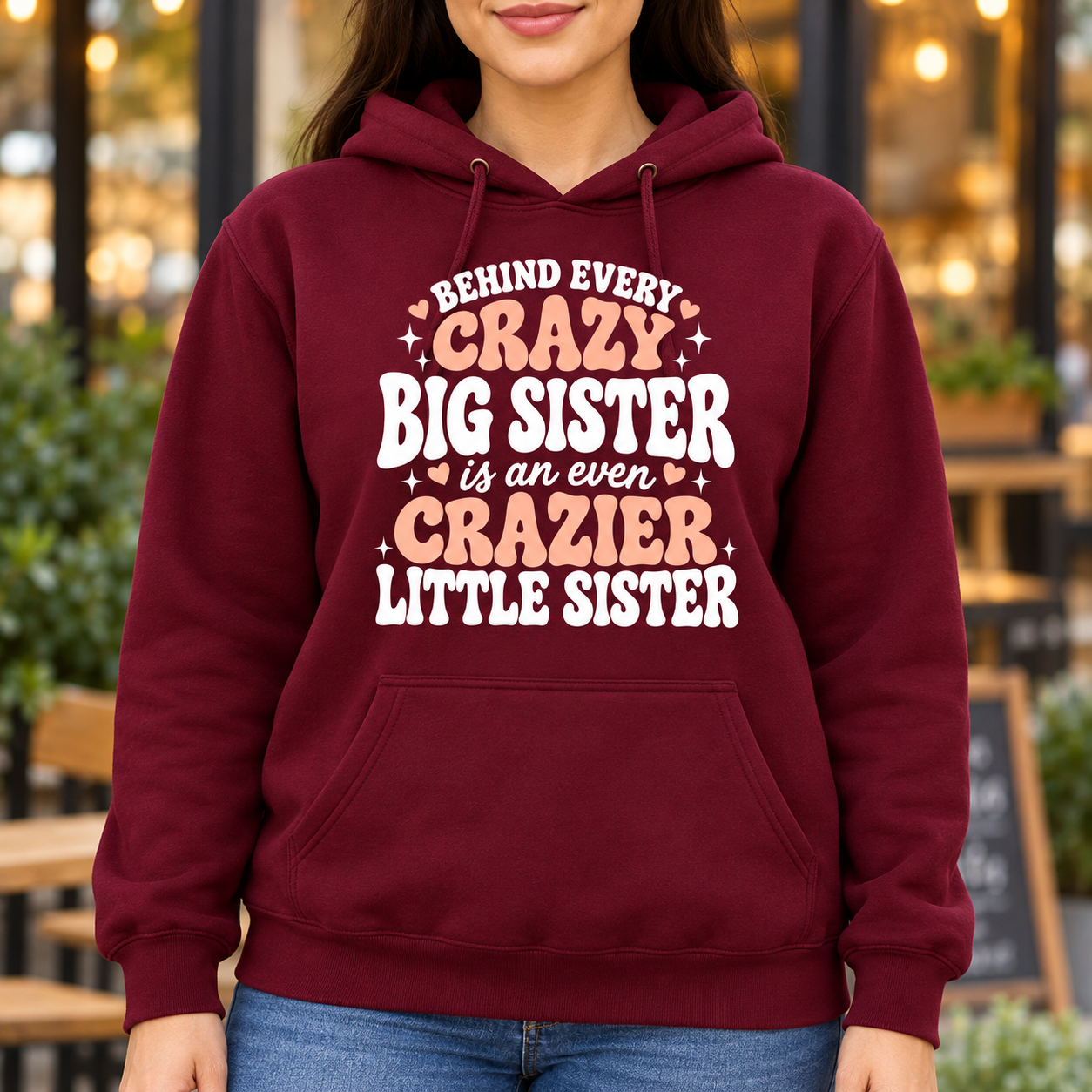 Crazy Big Sister, Crazier Little Sister – Funny Women's T-Shirt, Hoodie & Sweatshirt, Sister Gift - Image 5