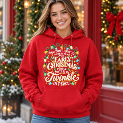 Alternative view of Early Christmas People Hoodie Sweatshirt – Just Let Us Twinkle in Peace, Funny Christmas Lights Crewneck