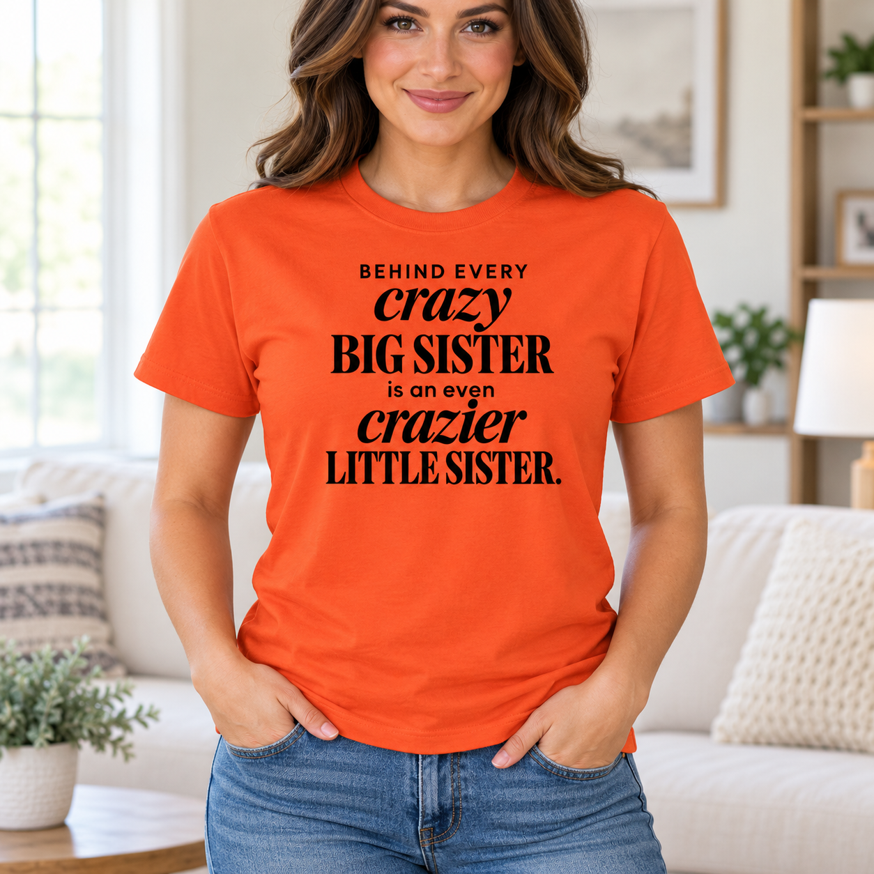 Crazy Big Sister Crazier Little Sister Shirt – Funny Sister Tee - V-neck Shirt - Youth Shirt - Image 7