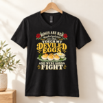 Funny Roses Are Red Deviled Eggs V-Neck Shirt – Touch My Deviled Eggs and We’re Gonna Fight - Thumbnail Image 7