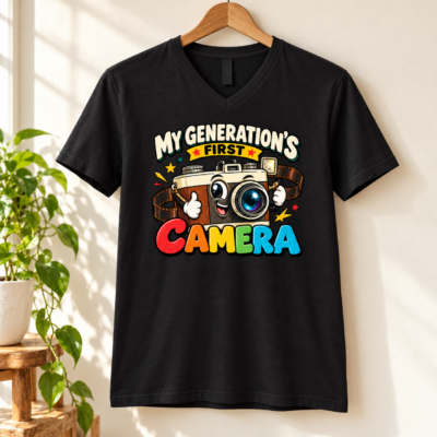 Alternative view of My Generation’s First Camera T-Shirt Kid Shirt - Retro Film Camera Graphic Tee, Nostalgic Photography Lover Gift