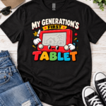 My Generation’s First Tablet T-Shirt - Kid Shirt - Funny Retro Drawing Toy Graphic Tee, Childhood Nostalgia Gift - Thumbnail Image 6