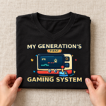 My Generation’s First Gaming System T-Shirt - Kid Shirt - Retro Video Game & Joystick Graphic Tee, Gamer Gift - Thumbnail Image 5