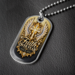 Faith Over Fear Dog Tag Necklace – Christian Cross and Angel Wings Pendant, Walk by Faith Jewelry Gift for Men and Women - Thumbnail Image 1