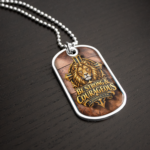 Be Strong and Courageous Necklace – Joshua 1:9 Christian Dog Tag, Lion and Cross Pendant, Bible Verse Gift for Men - Thumbnail Image 2