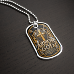 Armor of God Dog Tag Necklace – Christian Cross Shield and Swords Pendant, Inspirational Faith Jewelry Gift for Men - Thumbnail Image 5