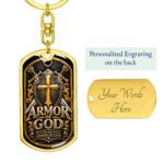 Armor of God Dog Tag Necklace – Christian Cross Shield and Swords Pendant, Inspirational Faith Jewelry Gift for Men - Thumbnail Image 4