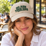 Go Ask Your Dad Embroidered Hat – Funny Mom Twill Baseball Cap - Thumbnail Image 6