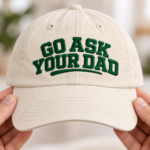 Go Ask Your Dad Embroidered Hat – Funny Mom Twill Baseball Cap - Thumbnail Image 2
