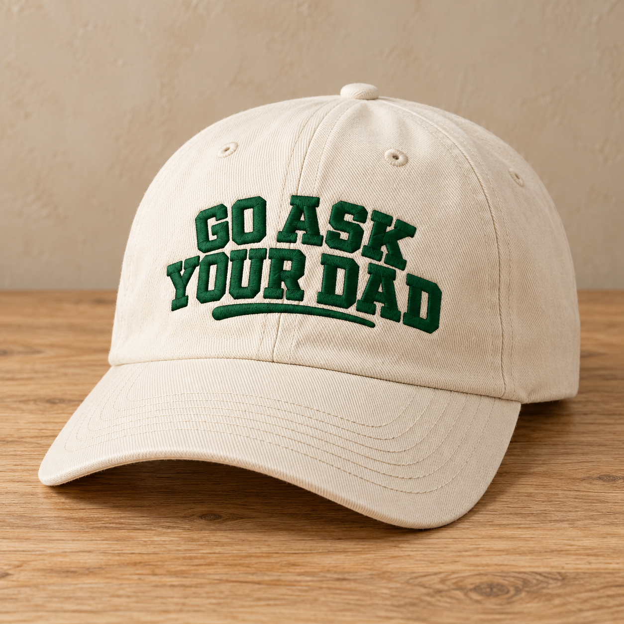 Go Ask Your Dad Embroidered Hat – Funny Mom Twill Baseball Cap - Image 4