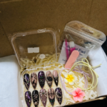 Black Cat Press-On Nails – Purple & Silver Long Stiletto - Cat Lovers Nail Art Set - Artificial Nails - Thumbnail Image 5